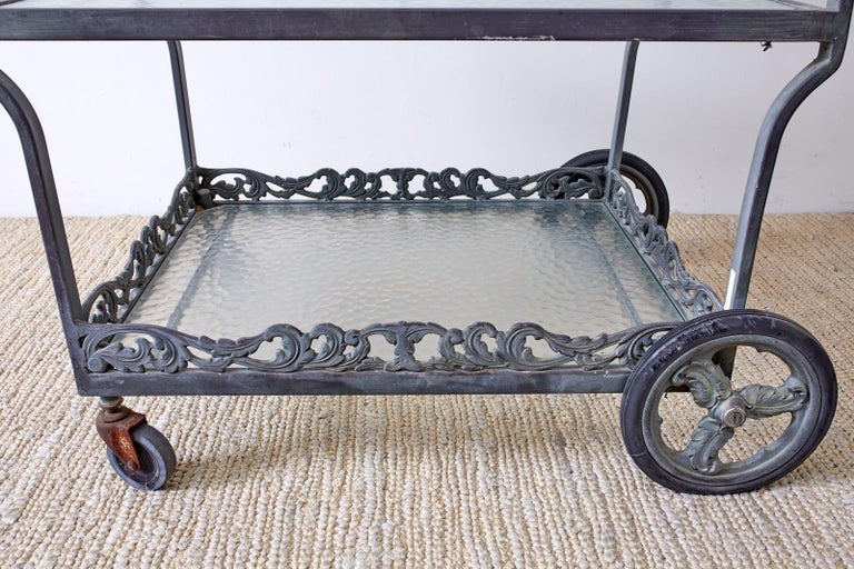 Brown Jordan Neoclassical Style Aluminum Bar Cart Trolley at 1stDibs