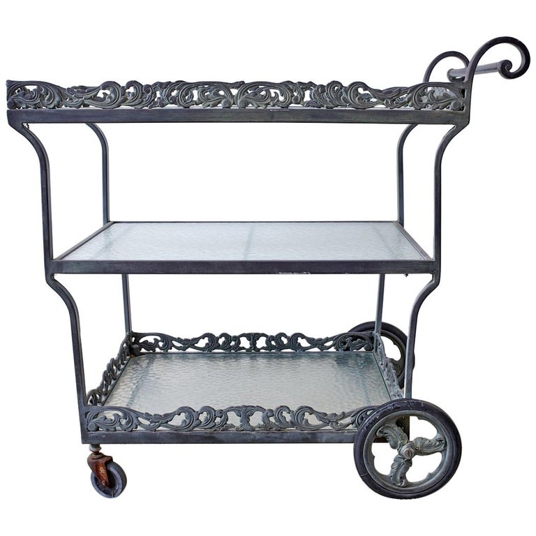 Brown Jordan Neoclassical Style Aluminum Bar Cart Trolley At 1stdibs