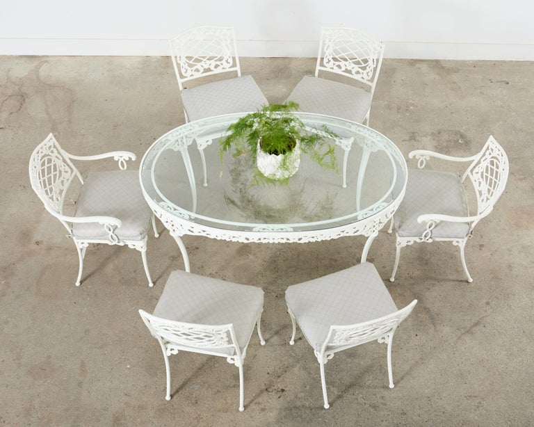 Brown Jordan Neoclassical Style Aluminum Garden Dining Suite at