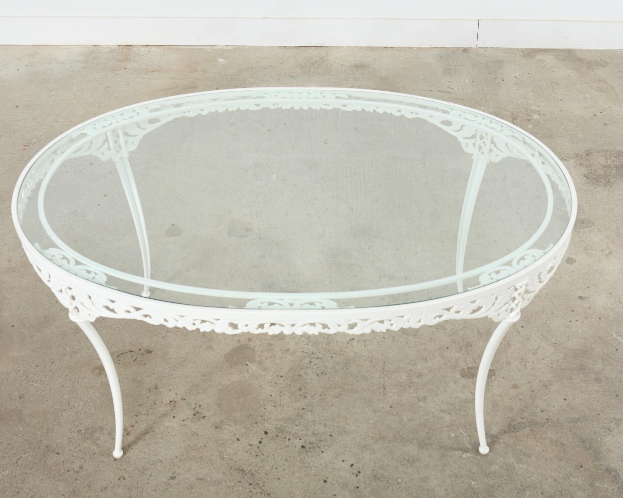 20th Century Brown Jordan Neoclassical Style Aluminum Garden Dining Suite