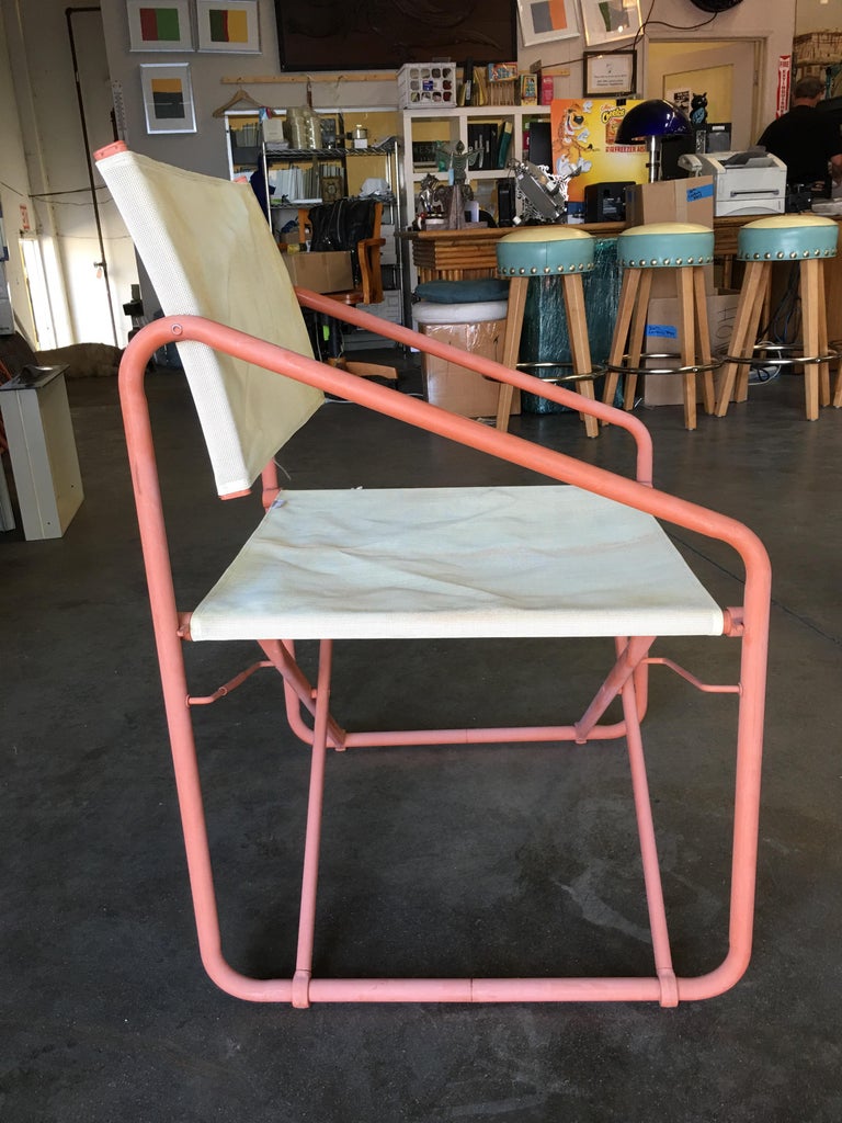 Brown Jordan "Nomad" Folding Patio Director Chairs and Side Table Set