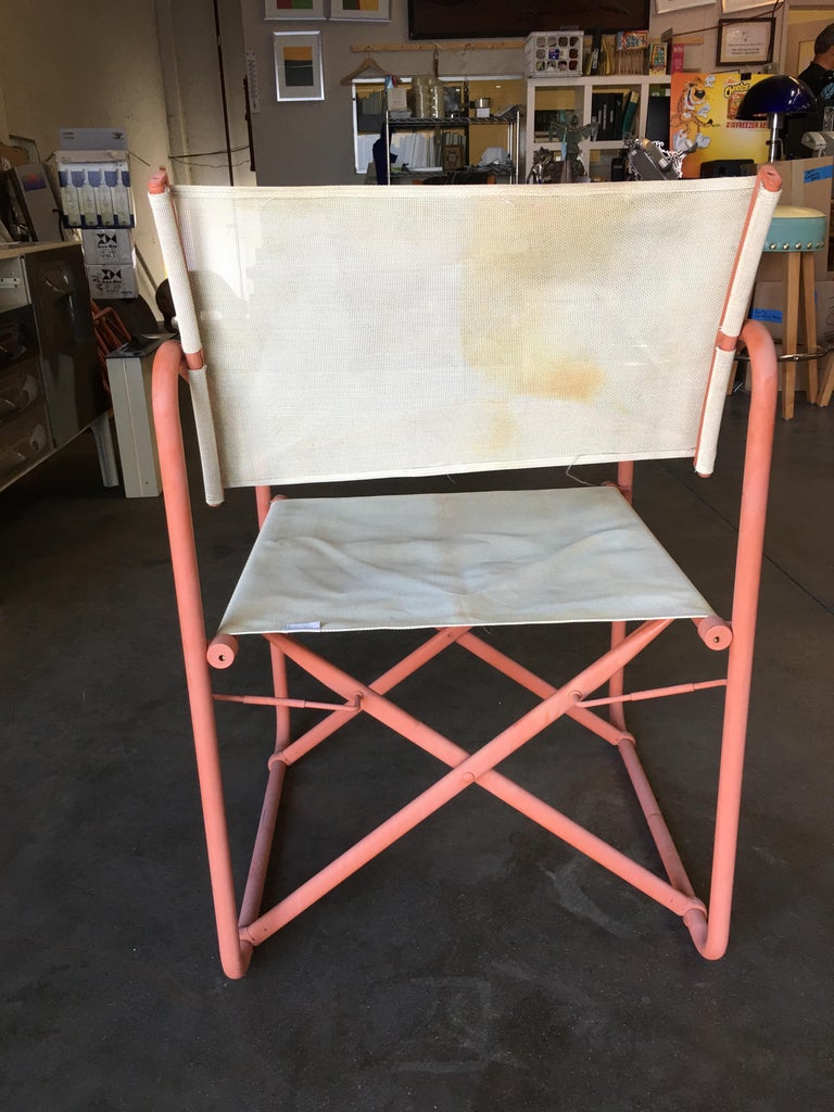 Brown Jordan "Nomad" Folding Patio Director Chairs and Side Table Set