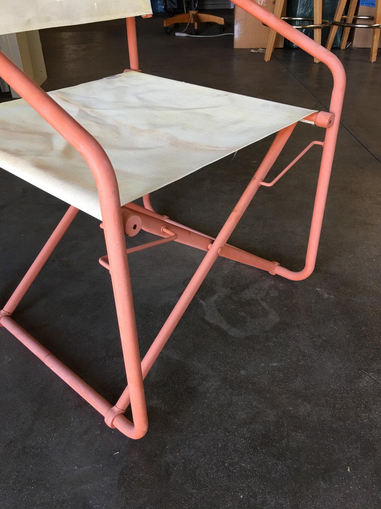 Brown Jordan "Nomad" Folding Patio Director Chairs and Side Table Set For Sale at 1stdibs