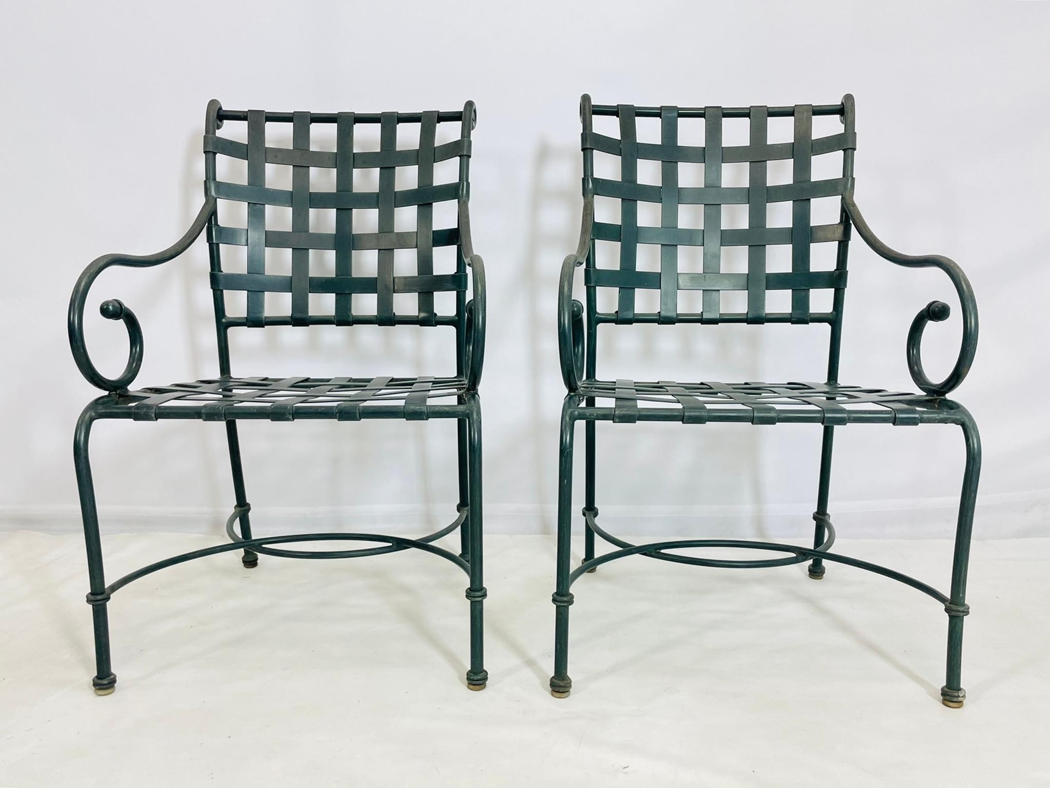 Brown Jordan Outdoor Dining Chairs, Set of 6, Aluminum Frame, USA 1980s For Sale 4