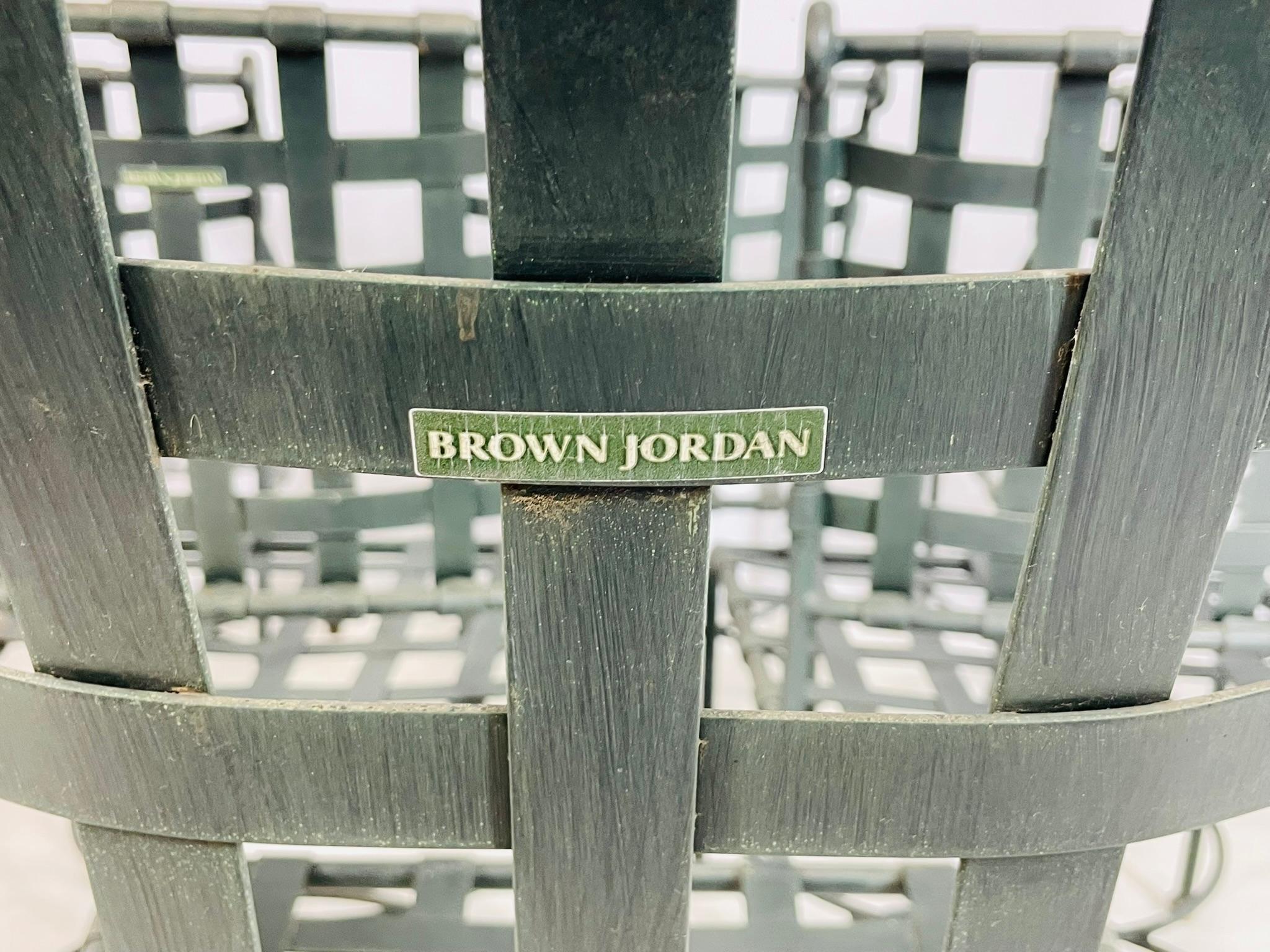 Brown Jordan Outdoor Dining Chairs, Set of 6, Aluminum Frame, USA 1980s For Sale 13