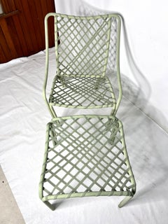 Brown Jordan Pale Green "Tamiami" Woven Lounge Chair and Foot Stool
