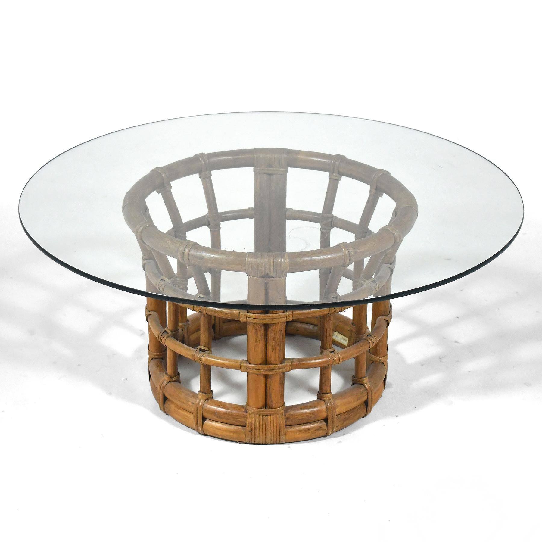 Fin du 20e siècle Table basse en rotin Brown Jordan en vente