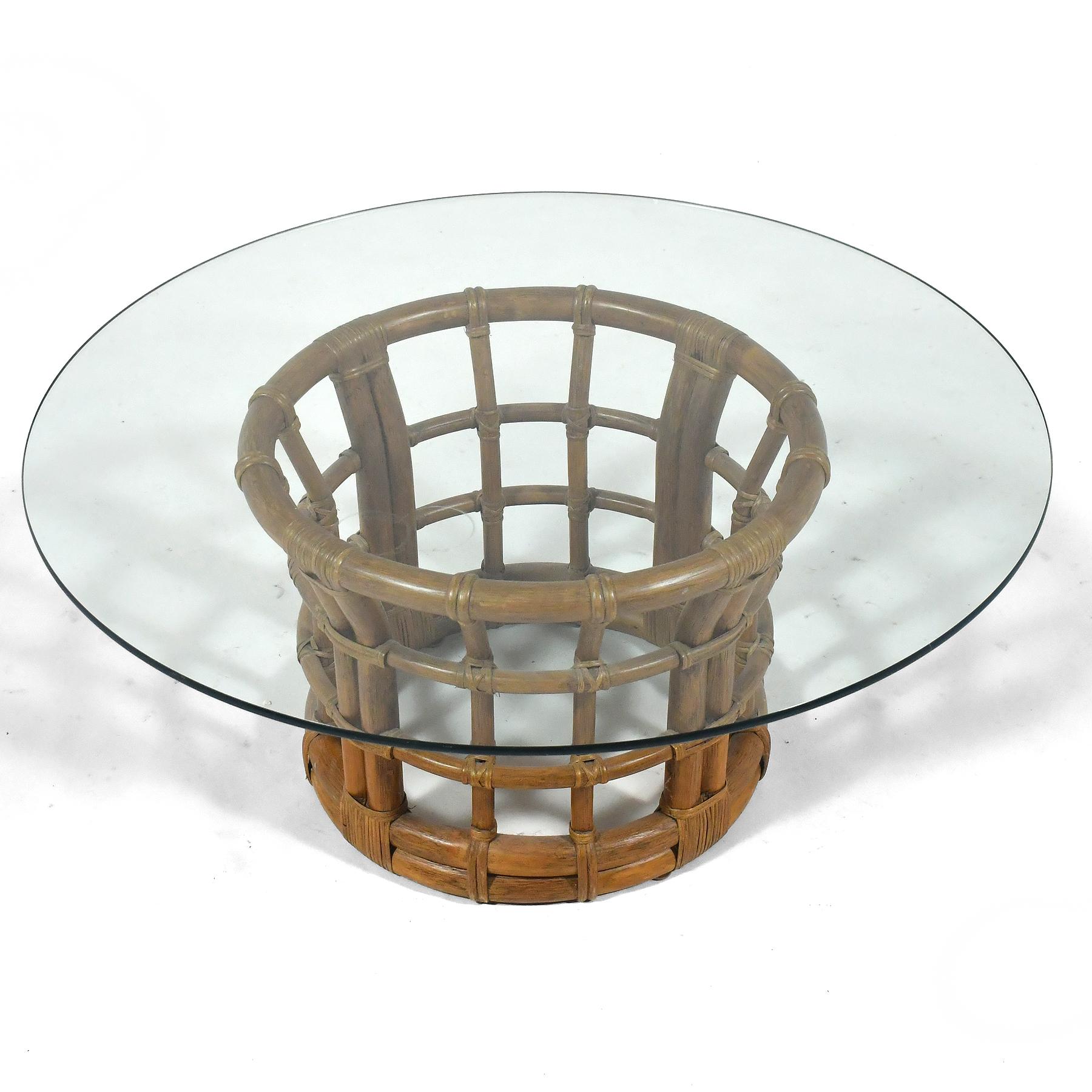 Rotin Table basse en rotin Brown Jordan en vente