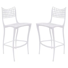 Brown Jordan Sol Y Luna White Bar Stools