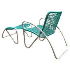 Brown Jordan Style of Walter Lamb Patio Chairs & Ottoman, 5 Pieces 1960s