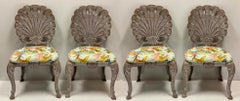Brown Jordan Style Shell Form Grotto Inspired Outdoor Dining Chairs, Set of 4
