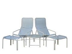 Brown Jordan Tall Back Lounge Chairs & Ottomans