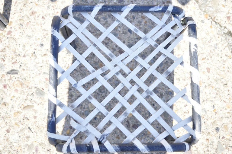 Brown Jordan Tamiami Aluminum Vinyl Strap Pool Stacking Side Tables