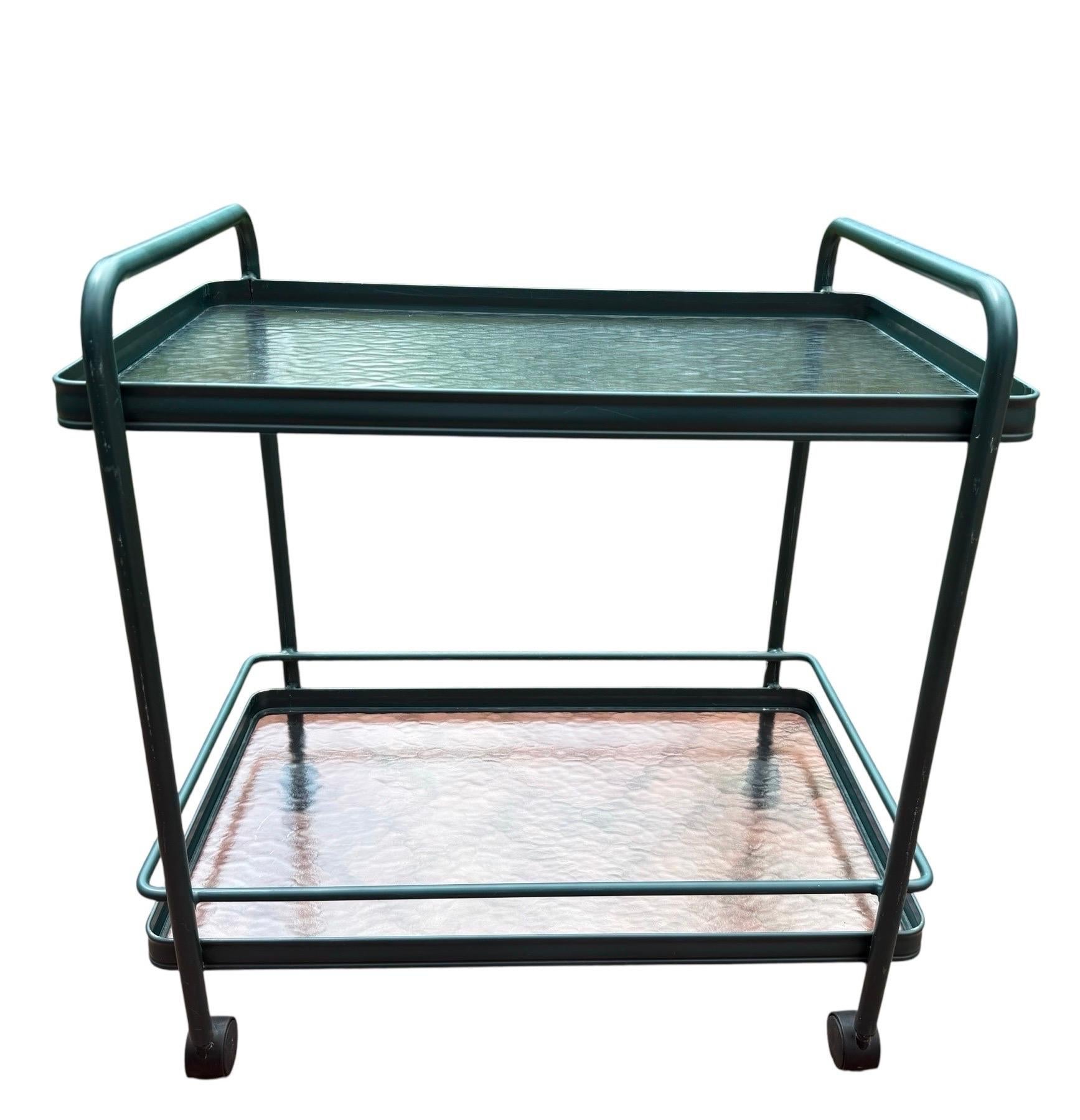 Barcart Brown Jordan Tamiami Verde Muebles de terraza Brown Jordan Tamiami Verde mediados del siglo XX en venta