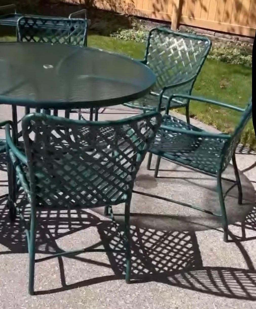 Aluminium Brown Jordan Greene & Greene Set de salle à manger 6 personnes Brown Jordan Tamiami en vente