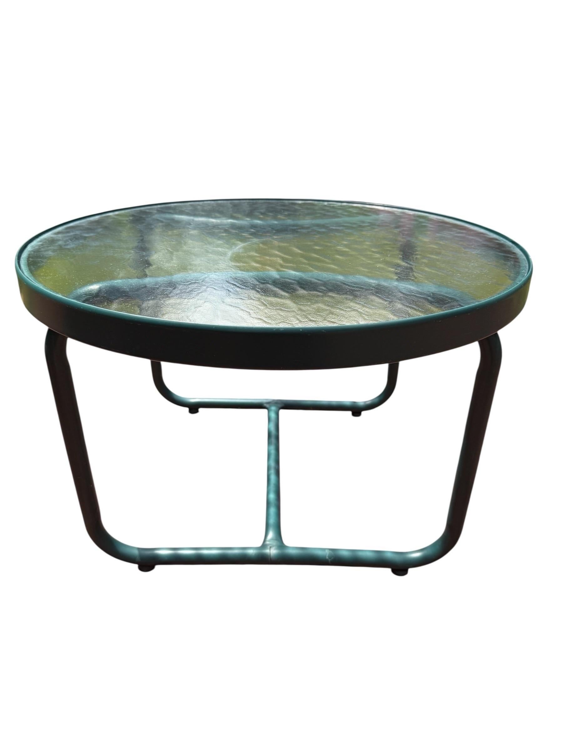 Brown Jordan Tamiami Green Lounge Chair Set With Ottoman and Side Table Vintage For Sale 4