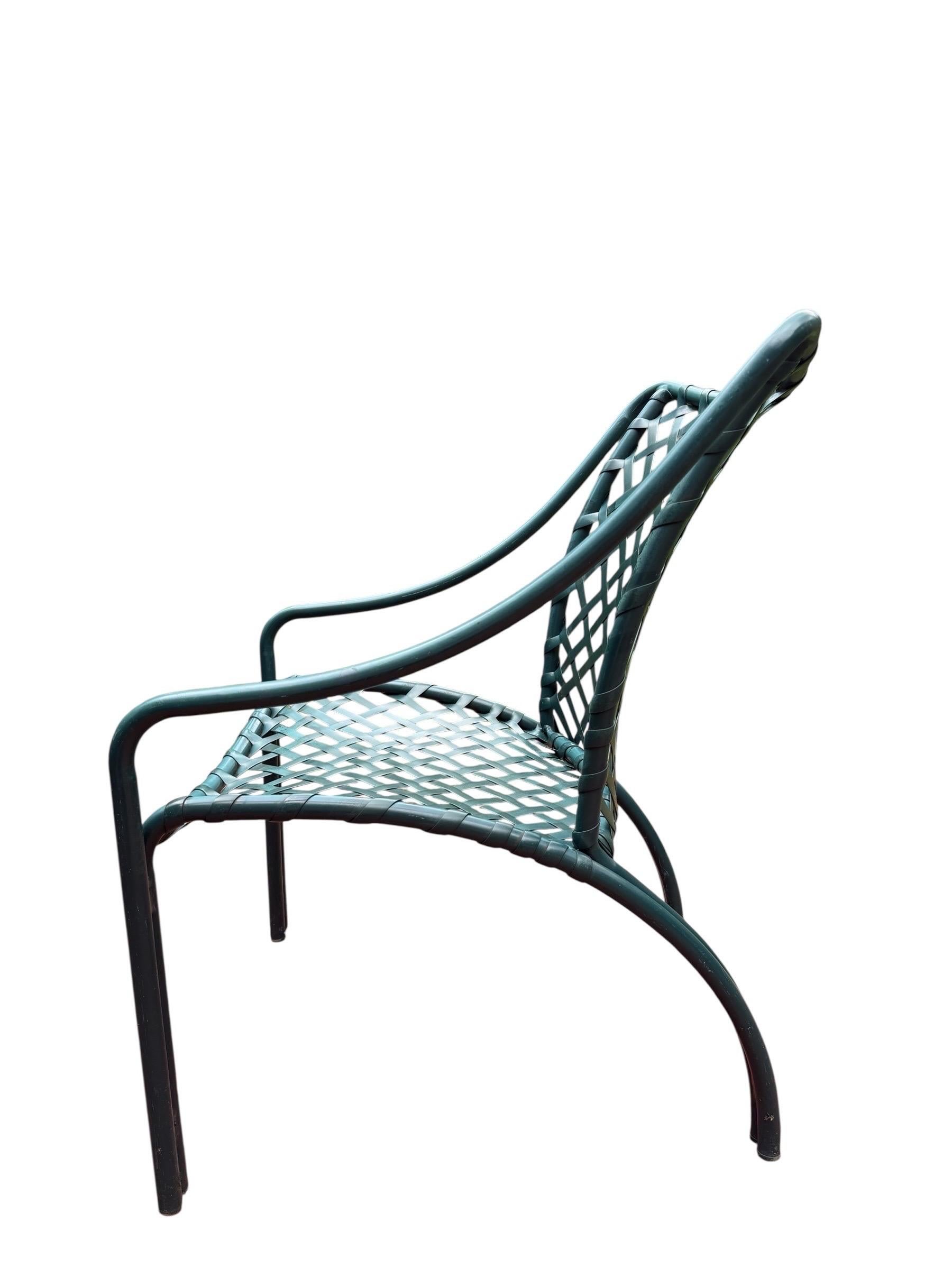 Brown Jordan Tamiami Green Lounge Chair Set With Ottoman and Side Table Vintage For Sale 7