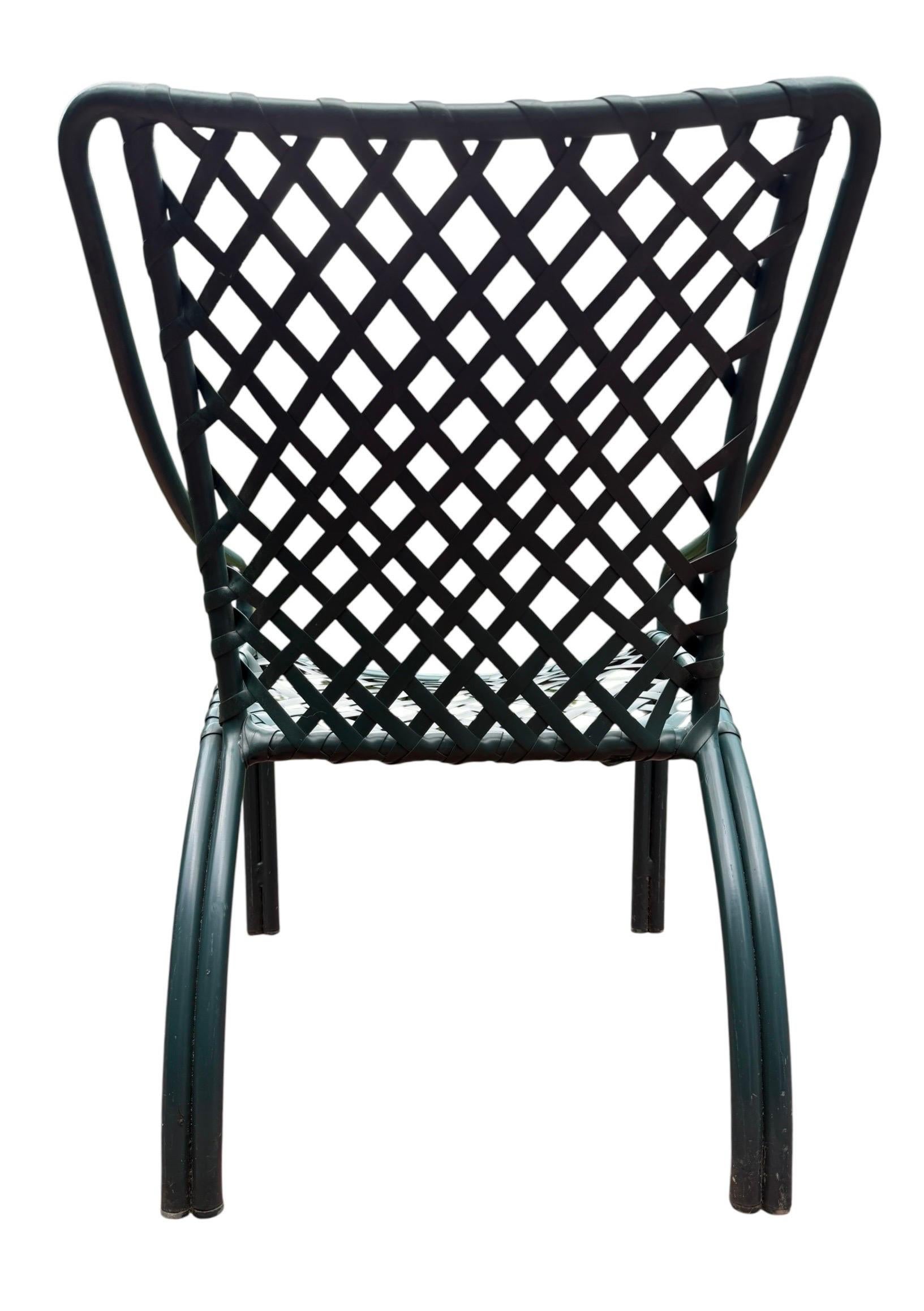 Brown Jordan Tamiami Green Lounge Chair Set With Ottoman and Side Table Vintage For Sale 8