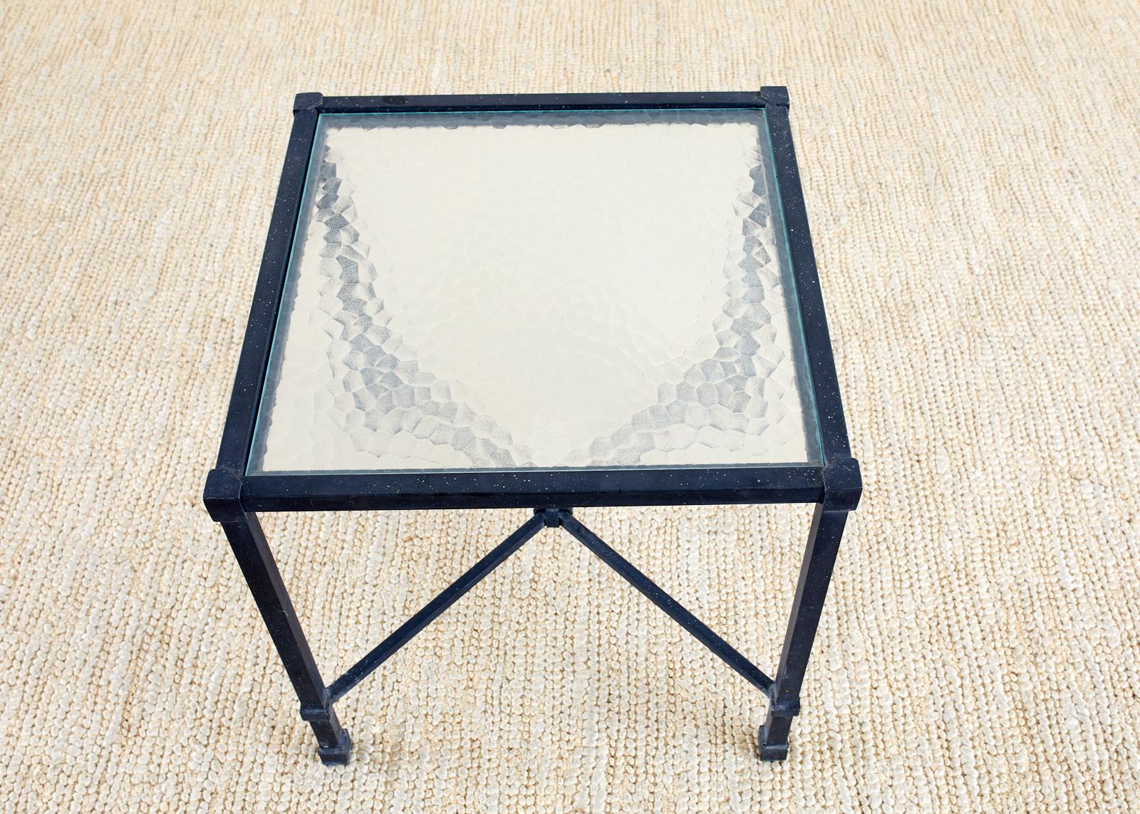 Powder-Coated Brown Jordan Venetian Aluminum Cube Drinks Tables