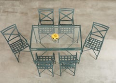 Conjunto de Comedor de Jardín Veneciano Brown Jordan Acabado Verdigris Verde