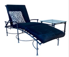 Brown Jordan Florentine "Attributed" Adjustable Lounge Chaise / Side Table Set