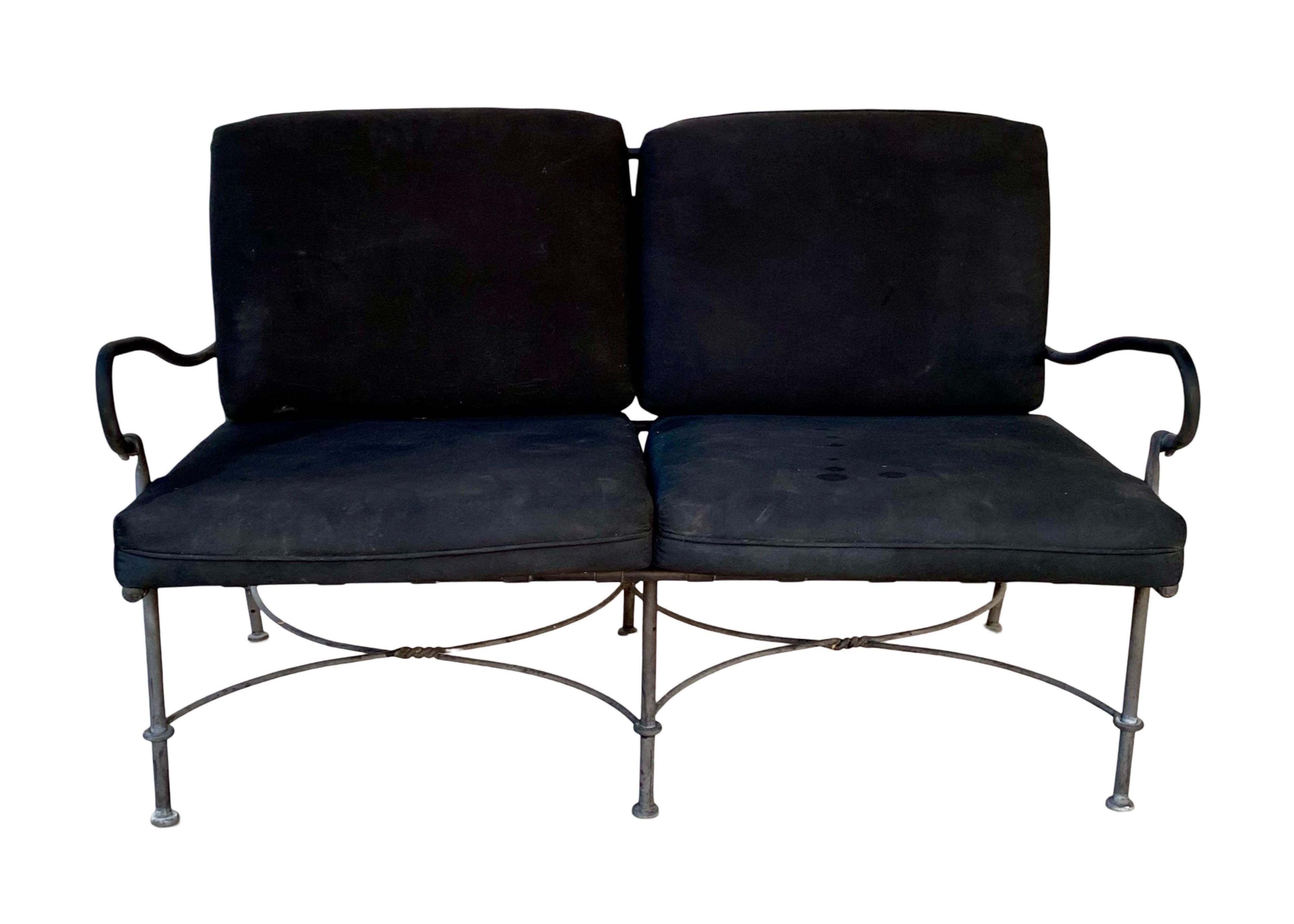 Brown Jordan Vintage Orig “Florentine” Rare Sofa With Orig Black