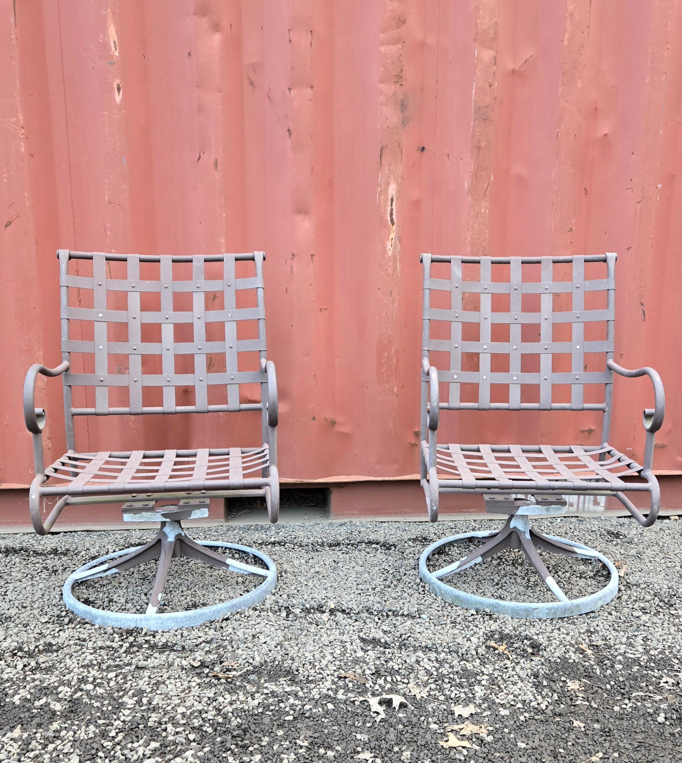 wrought iron swivel patio chairs