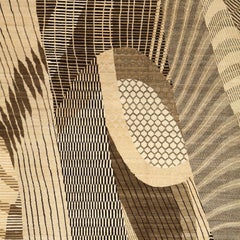 Modern Persian Carpet, Brown, Khaki, Cream and Camal-Colored Wool, 9' x 12'