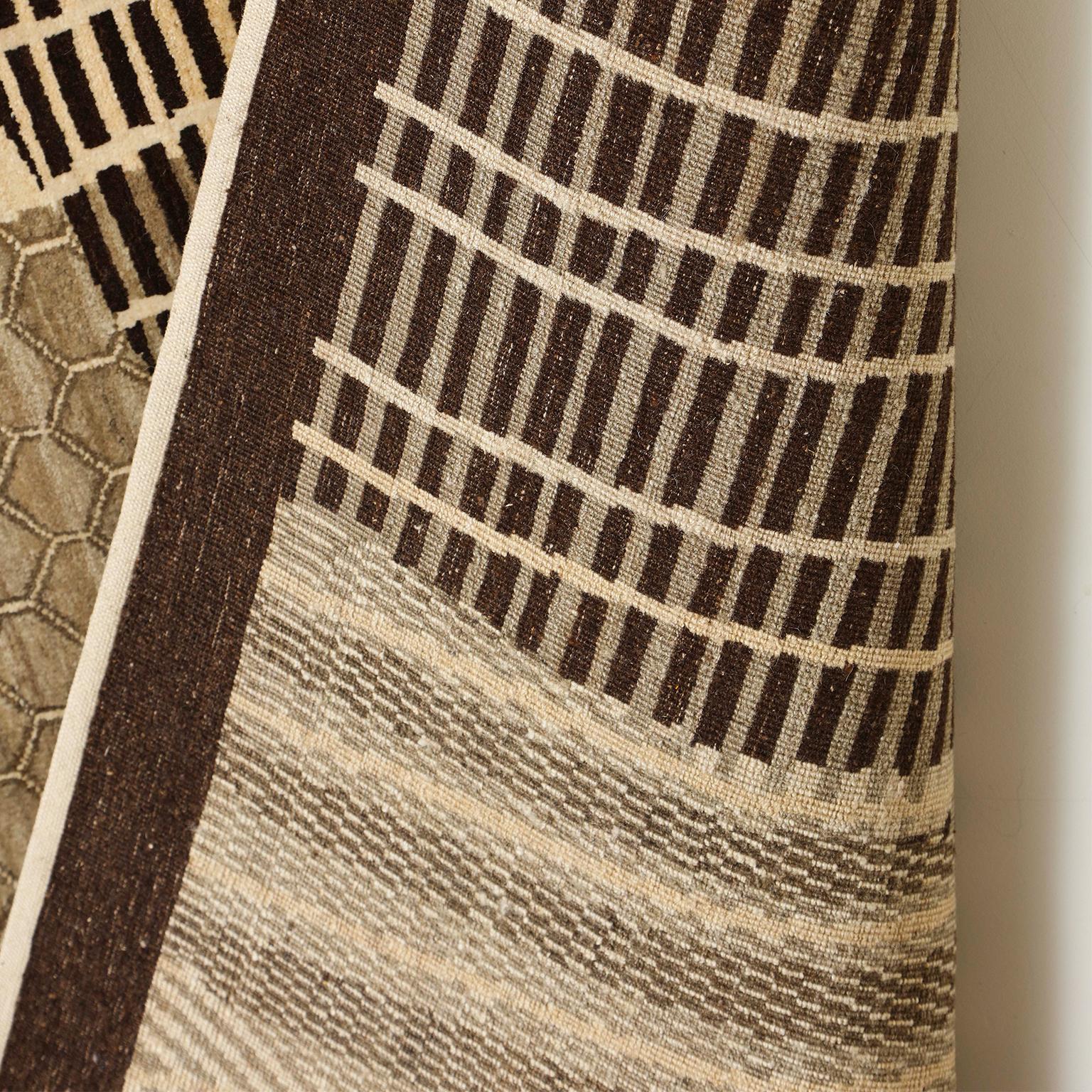 Moderner Perserteppich, Brown, Khaki, Creme und Kamal-farbige Wolle, 9' x 12' im Angebot 1