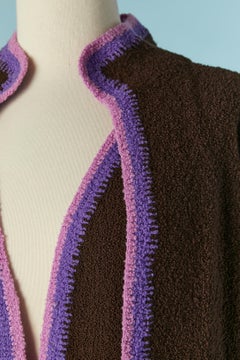 Brown knit jacket, vest and skirt ensemble Adolfo