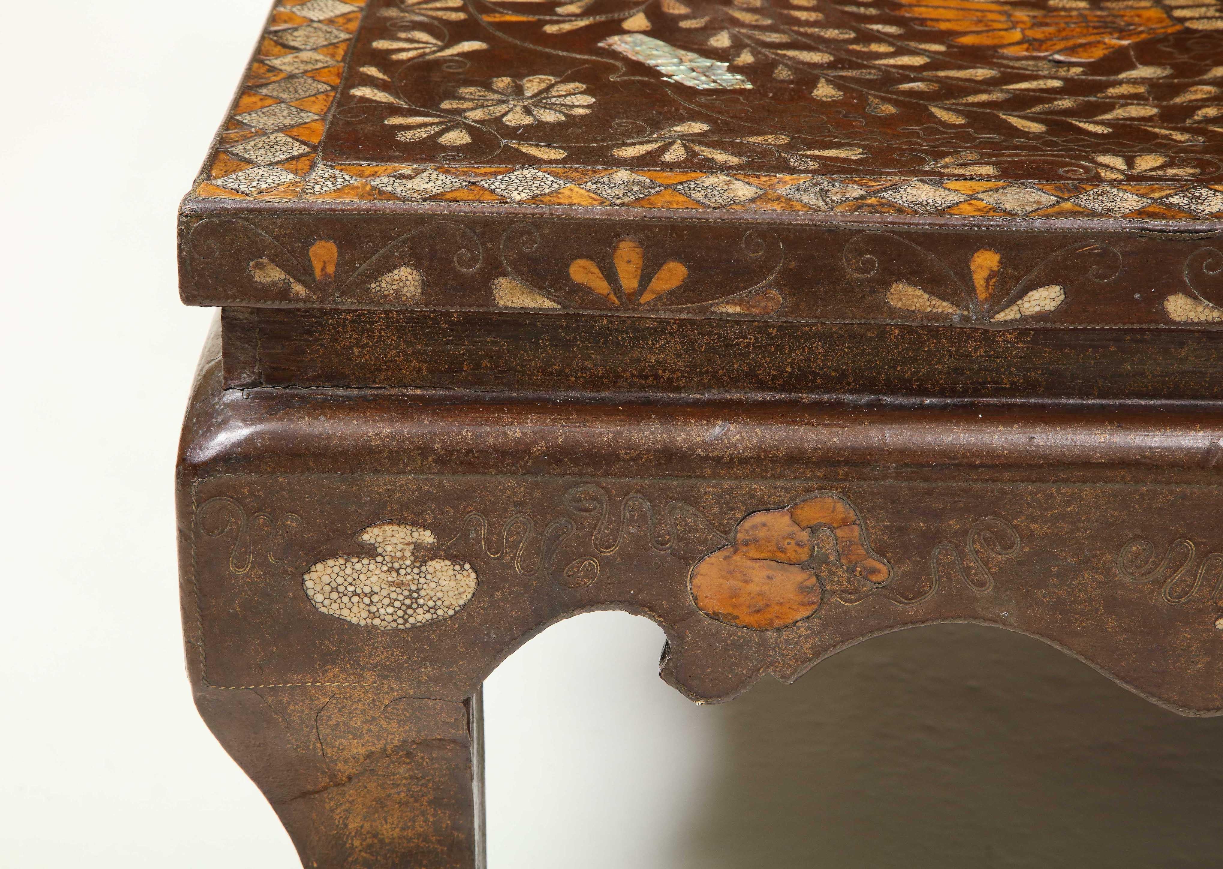 Brown Lacquer and Mother of Pearl Inlaid Low Table 2