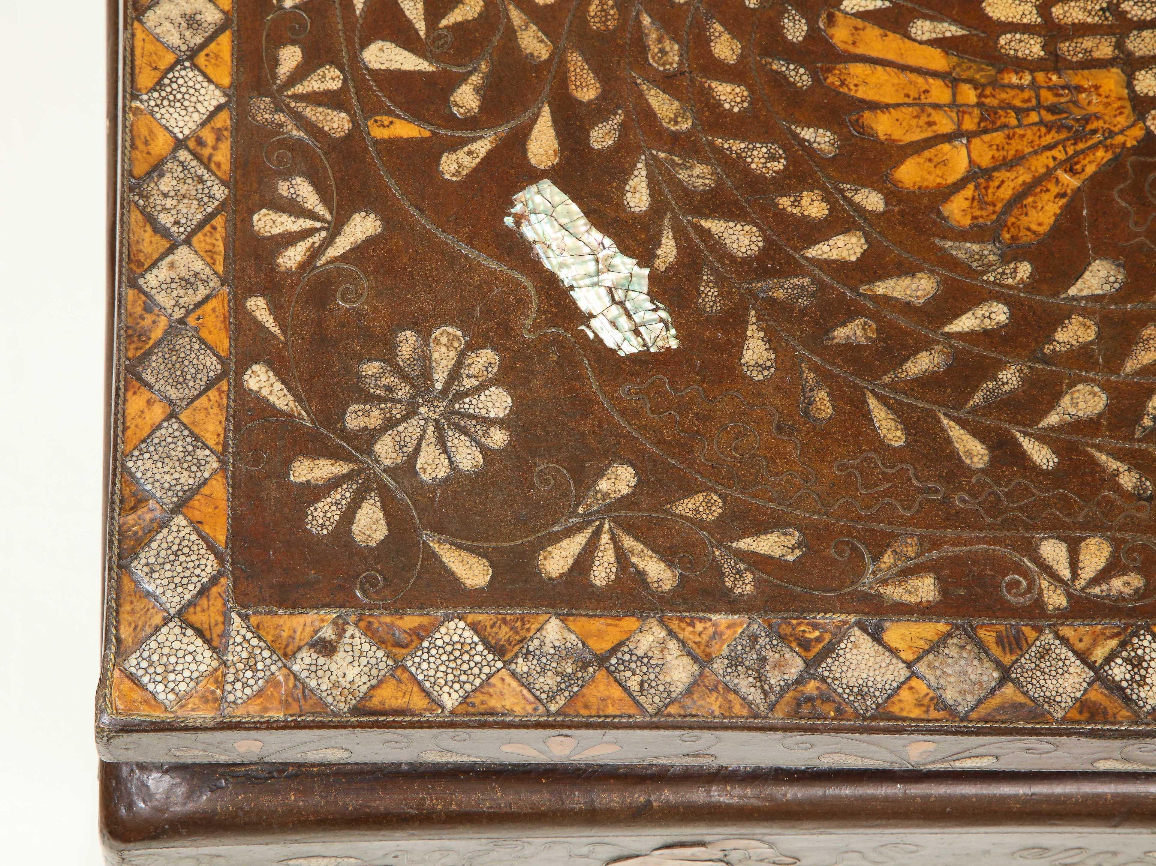 Brown Lacquer and Mother of Pearl Inlaid Low Table 4