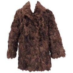 Vintage Brown Lamb Fur Jacket Furml1 Coat