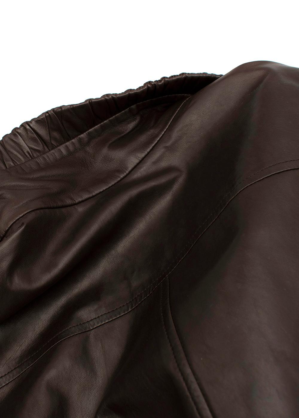 Brown Lambskin Leather Jacket at 1stDibs