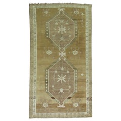 Brown Large Scale Double Medallion 20th Century Gallery Size Rug