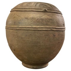 Brown Large Textured Water Vessel, Ethiopia, 1950s