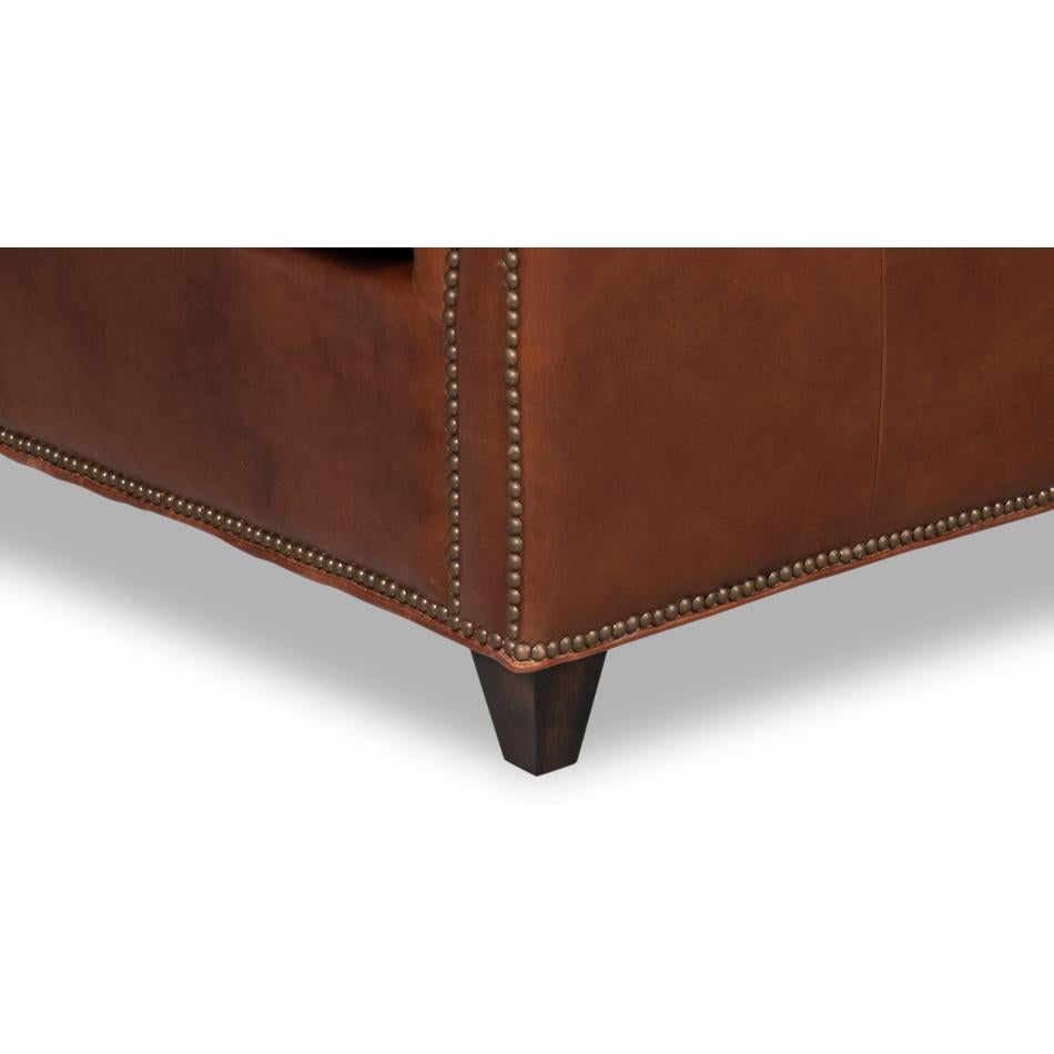 Brown Leather Accent Chair For Sale 4