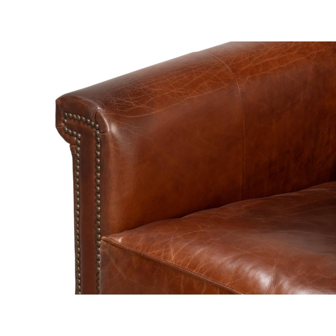 Brown Leather Accent Chair For Sale 5
