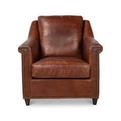 Brown Leather Accent Chair