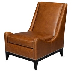 Brown Leather Accent Chair