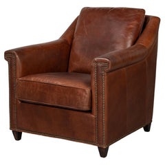Brown Leather Accent Chair