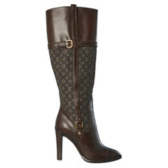 Brown leather and Monogram canevas Boots Louis Vuitton