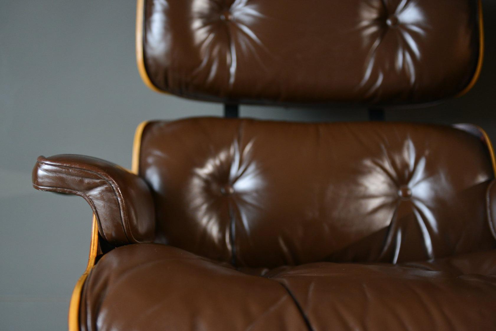 brown leather eames chair