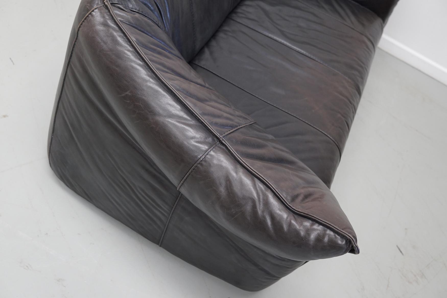 Brown Leather Andes Sofa by Gerard van den Berg for Montis, 1970s For Sale 4