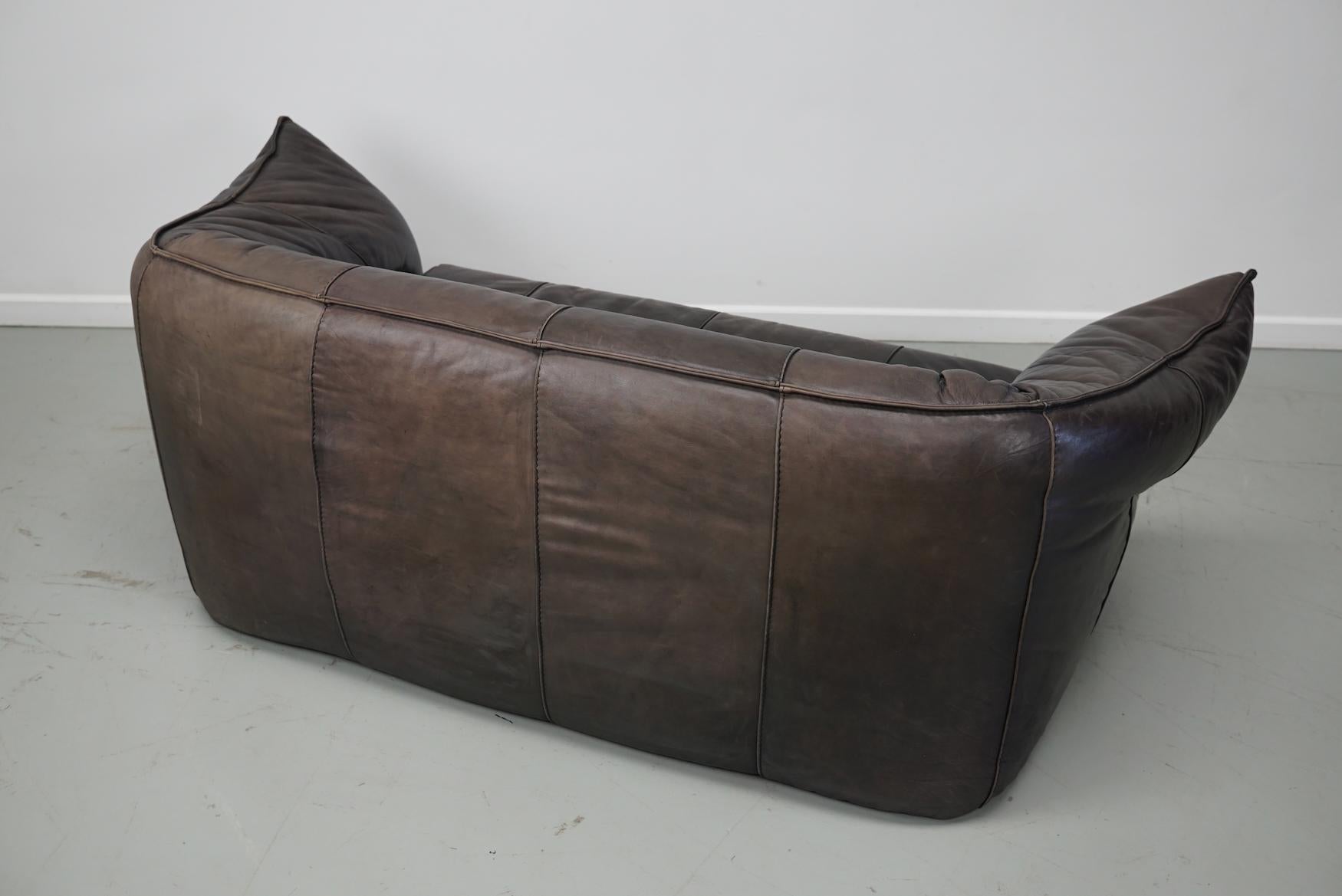 Brown Leather Andes Sofa by Gerard van den Berg for Montis, 1970s For Sale 8