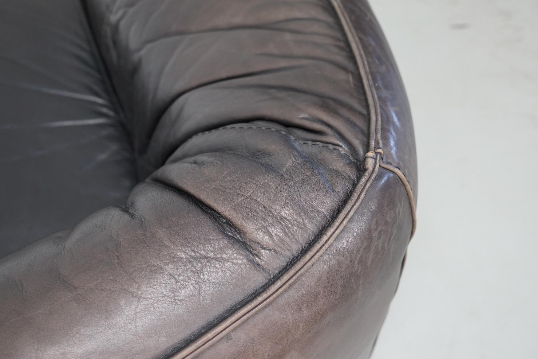 Brown Leather Andes Sofa by Gerard van den Berg for Montis, 1970s For Sale 9