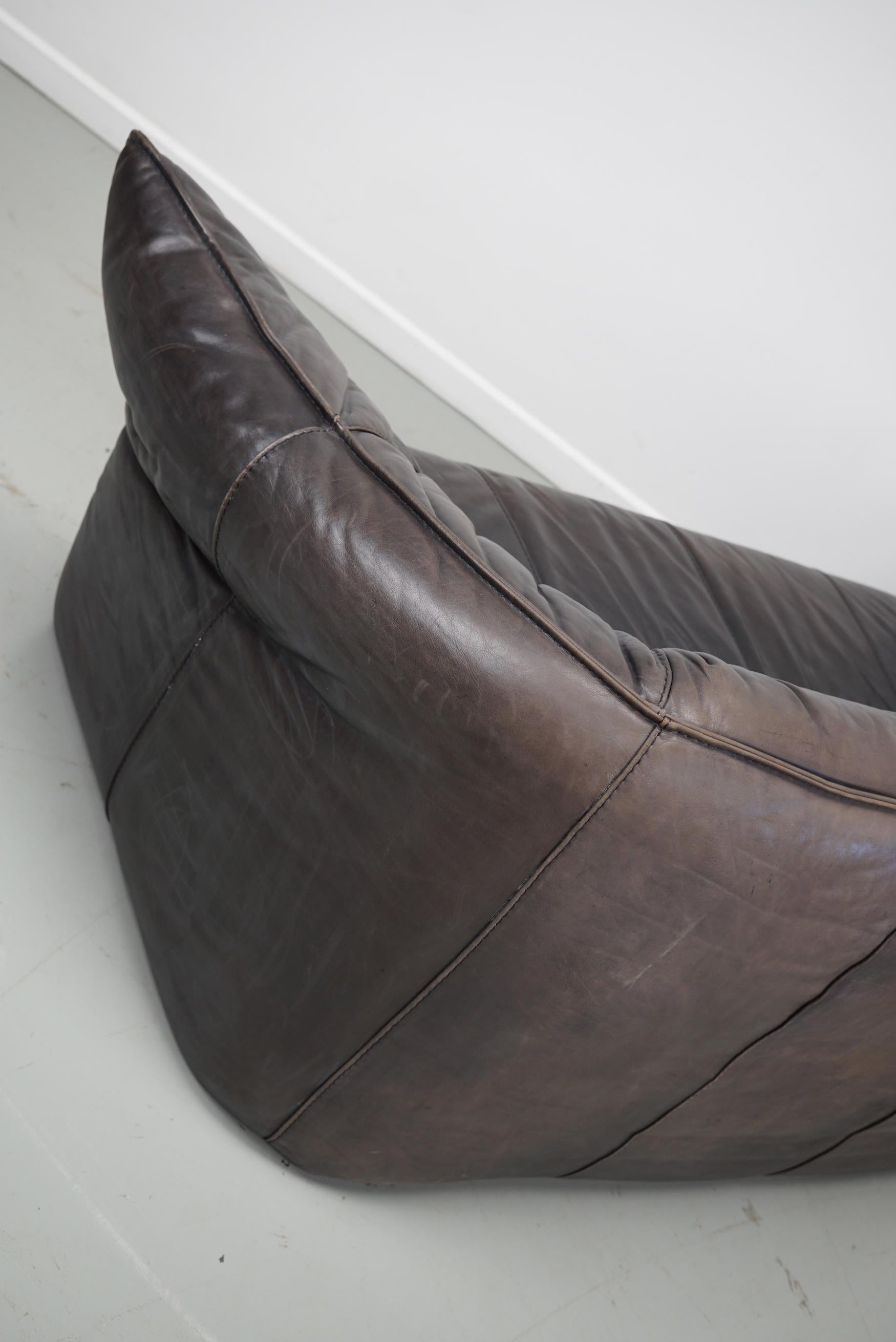 Brown Leather Andes Sofa by Gerard van den Berg for Montis, 1970s For Sale 10