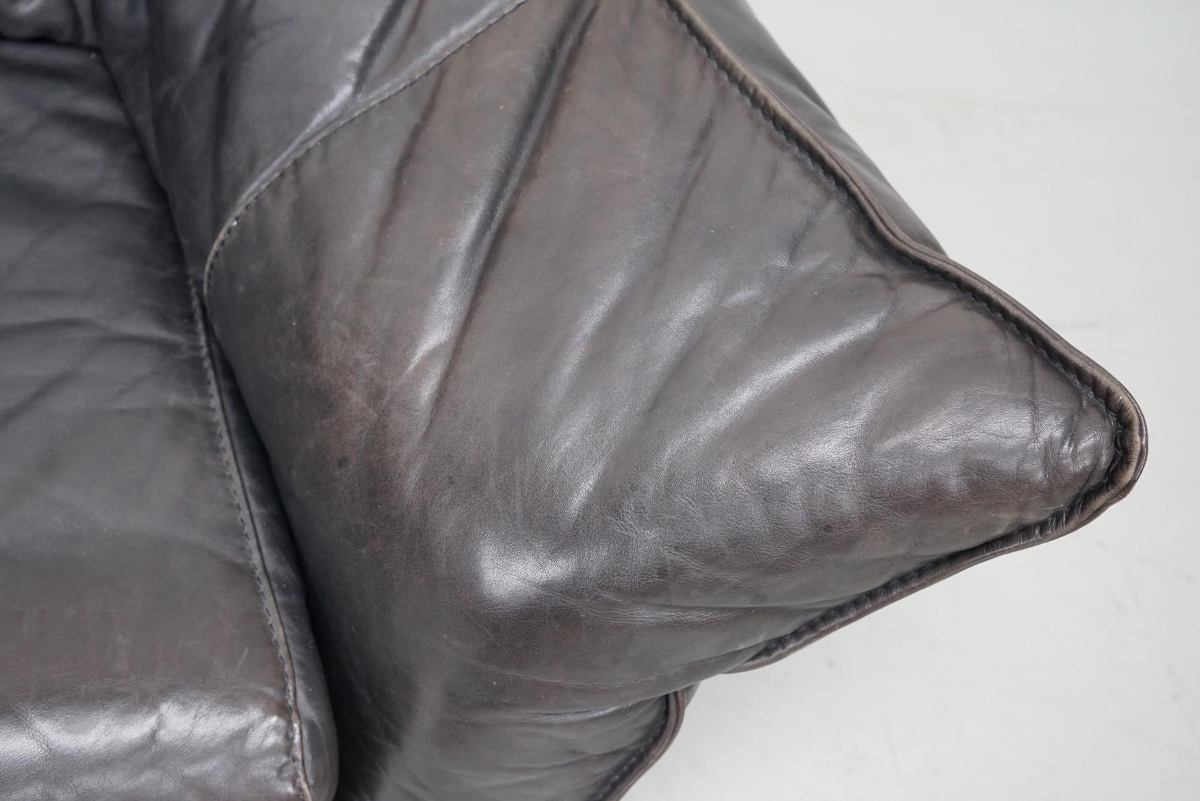 Dutch Brown Leather Andes Sofa by Gerard van den Berg for Montis, 1970s For Sale