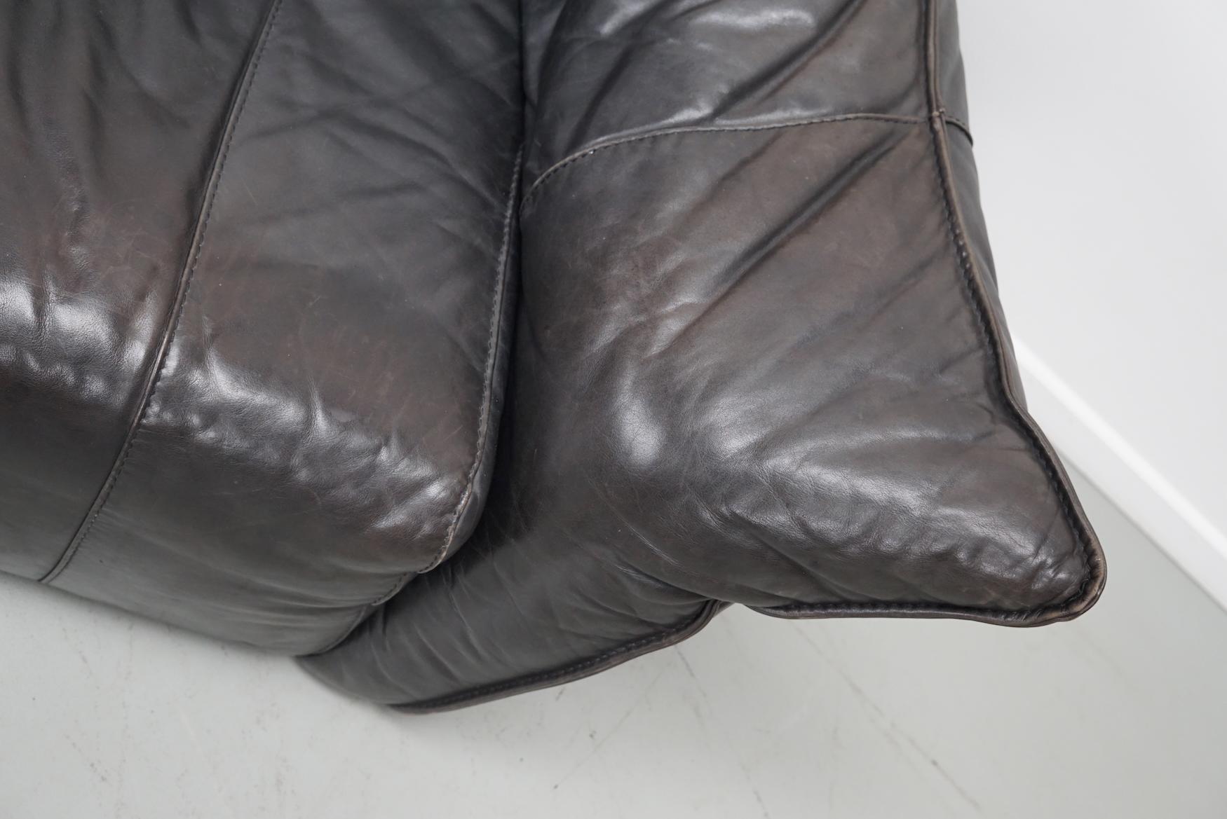 Brown Leather Andes Sofa by Gerard van den Berg for Montis, 1970s For Sale 2