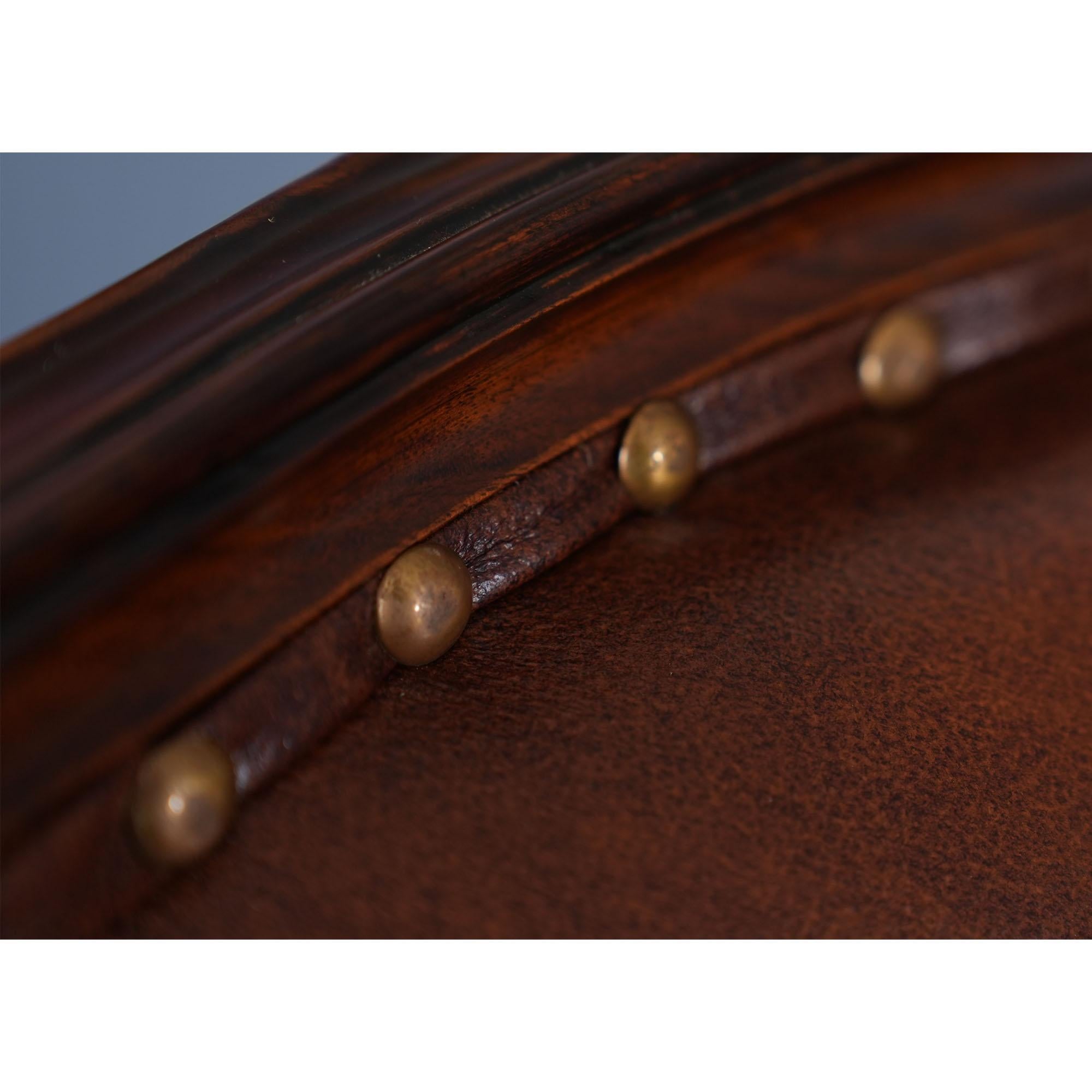 Brown Leather Arm Chair For Sale 3